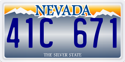 NV license plate 41C671