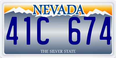 NV license plate 41C674