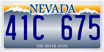 NV license plate 41C675