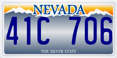 NV license plate 41C706