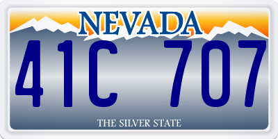 NV license plate 41C707