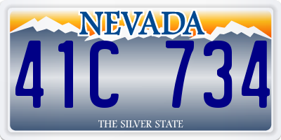 NV license plate 41C734