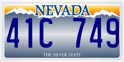 NV license plate 41C749