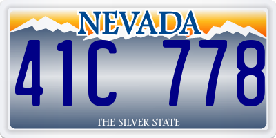 NV license plate 41C778