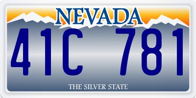 NV license plate 41C781