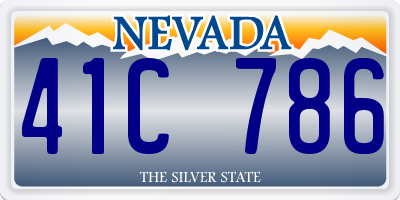 NV license plate 41C786