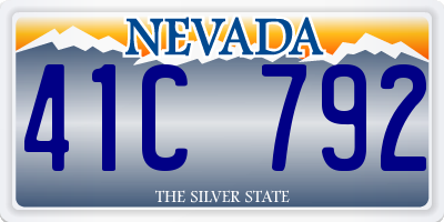 NV license plate 41C792