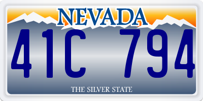 NV license plate 41C794