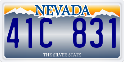 NV license plate 41C831