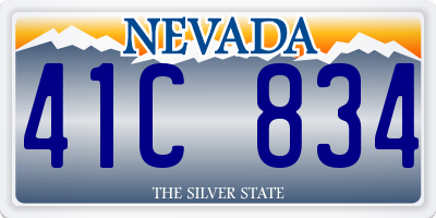 NV license plate 41C834