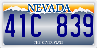 NV license plate 41C839
