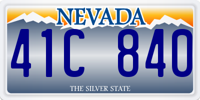 NV license plate 41C840