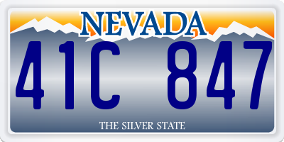 NV license plate 41C847