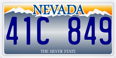 NV license plate 41C849