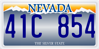 NV license plate 41C854
