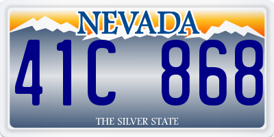 NV license plate 41C868