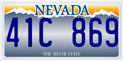 NV license plate 41C869