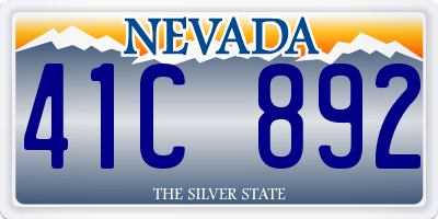 NV license plate 41C892
