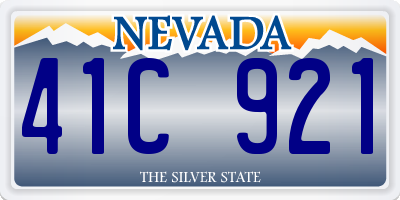 NV license plate 41C921