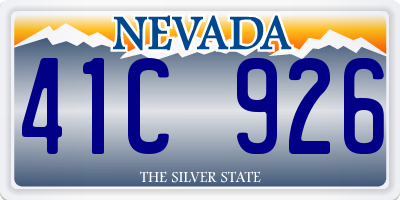 NV license plate 41C926