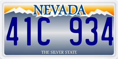 NV license plate 41C934