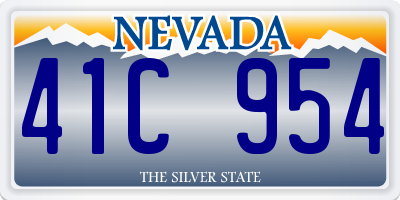 NV license plate 41C954