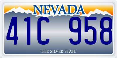 NV license plate 41C958