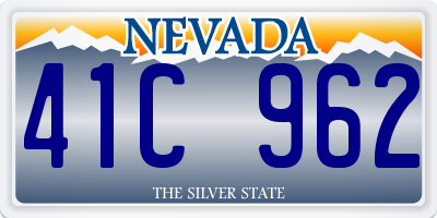 NV license plate 41C962