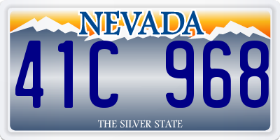 NV license plate 41C968
