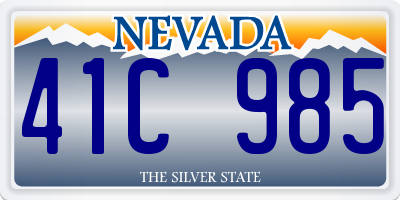 NV license plate 41C985