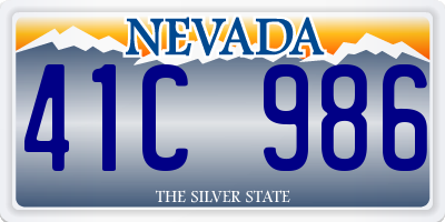 NV license plate 41C986