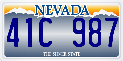 NV license plate 41C987