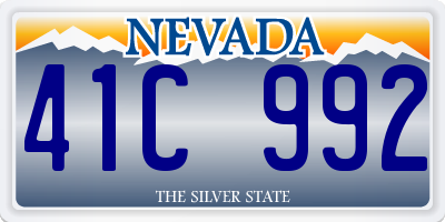 NV license plate 41C992