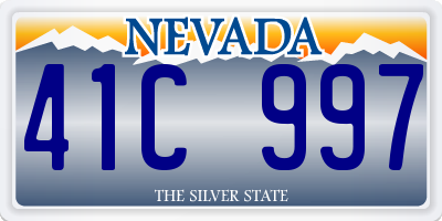 NV license plate 41C997