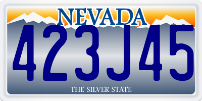 NV license plate 423J45