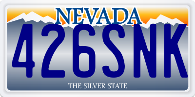 NV license plate 426SNK