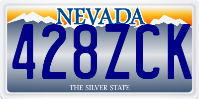 NV license plate 428ZCK