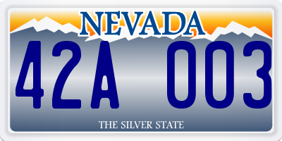 NV license plate 42A003