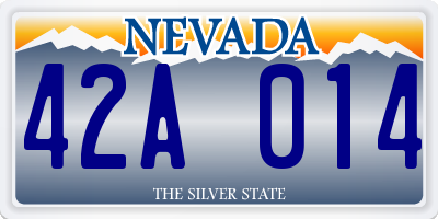 NV license plate 42A014