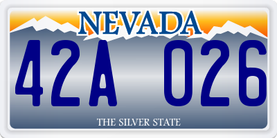 NV license plate 42A026