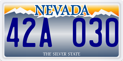 NV license plate 42A030