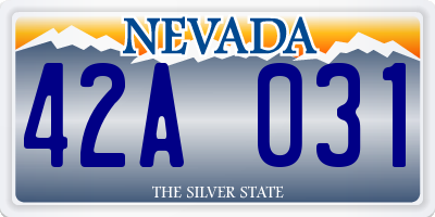 NV license plate 42A031