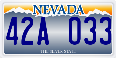 NV license plate 42A033