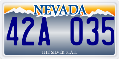 NV license plate 42A035