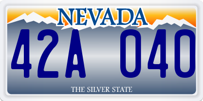 NV license plate 42A040