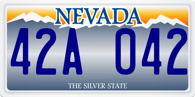 NV license plate 42A042