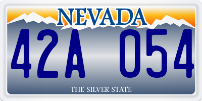 NV license plate 42A054