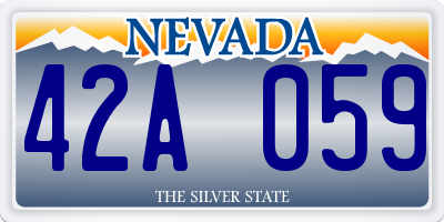 NV license plate 42A059