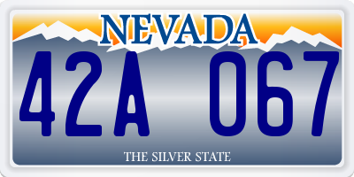 NV license plate 42A067