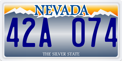 NV license plate 42A074